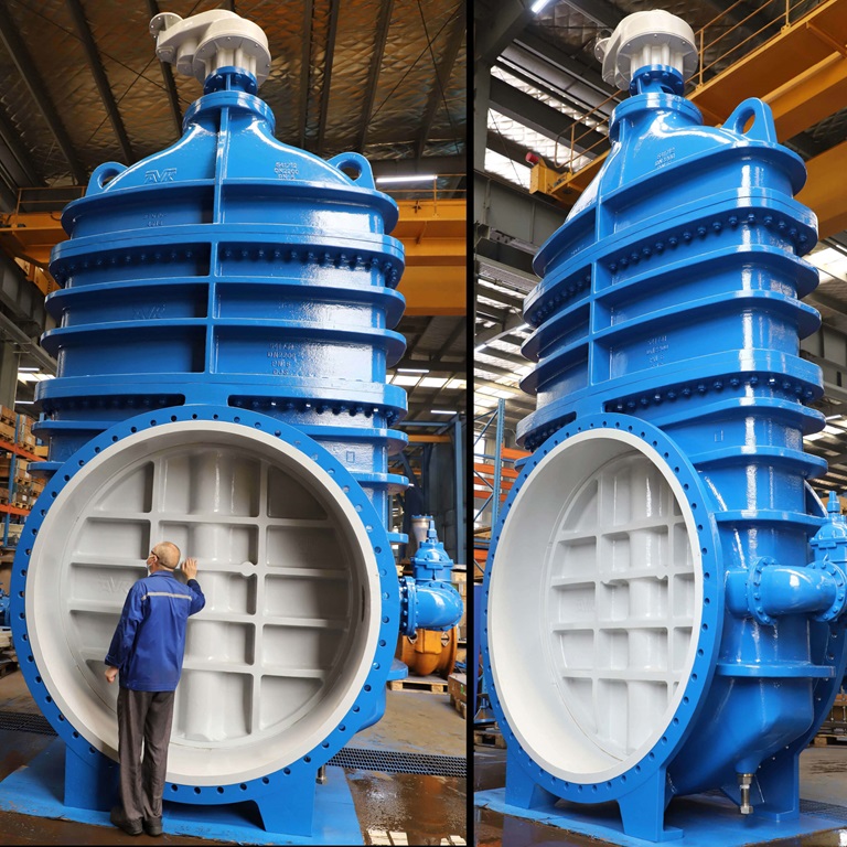 Largest AVK gate valve at the factory waiting for final installation